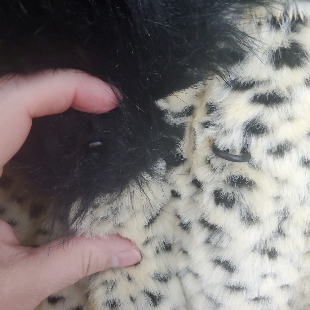 Donna Salyers Fabulous Furs M Brown Leopard Print Lined Fur Trim Penny Lane - Picture 4 of 10